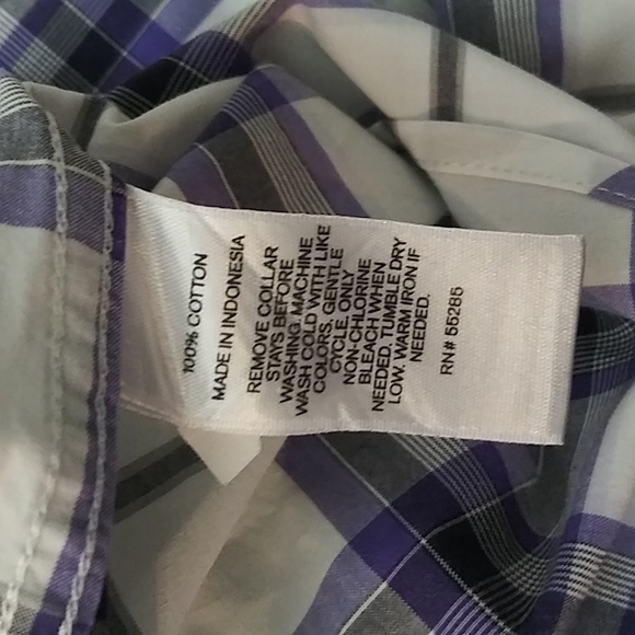 Express Extra Slim Fit checkered purple, white, gray, black dress shirt - Picture 7 of 7